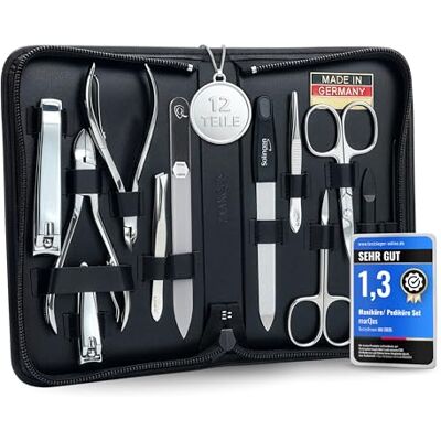 Marqus - Solingen 12Pcs - Cuir véritable - Manicure Set - Publicité Marqus - Solingen 12Pcs - Cuir véritable - Manicure Set - Publicité