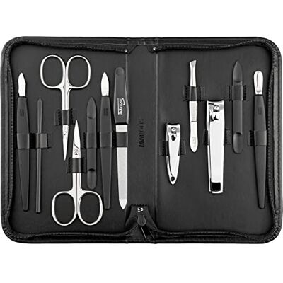 marQus Kit manucure Solingen 12 pièces kit ongle, coupe ongle, limes a ongles professionnelle, pince a epiler, repousse ongles, pousse cuticule, étui en simili-cuir de haute qualité - Publicité marQus Kit manucure Solingen 12 pièces kit ongle, coupe ongle, limes a ongles professionnelle, pince a epiler, repousse ongles, pousse cuticule, étui en simili-cuir de haute qualité - Publicité