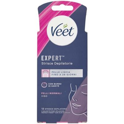 Veet Expert Bandes Visage Peaux Normales, 12 Bandes - Publicité Veet Expert Bandes Visage Peaux Normales, 12 Bandes - Publicité