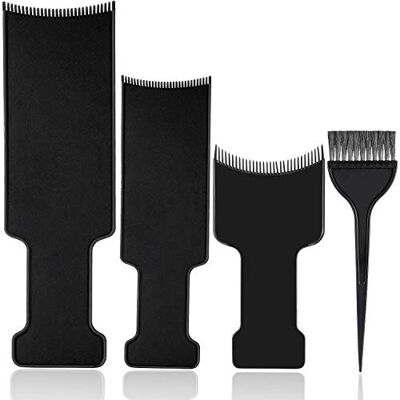 Mudder 4 Pièces Kit de Balayage Tableau de Surbrillance Palette de Couleur de Cheveux Brosse de Surligneur Peigne de Planche de Balayage pour Teinture Capillaire et Utilisations de Salon - Publicité Mudder 4 Pièces Kit de Balayage Tableau de Surbrillance Palette de Couleur de Cheveux Brosse de Surligneur Peigne de Planche de Balayage pour Teinture Capillaire et Utilisations de Salon - Publicité