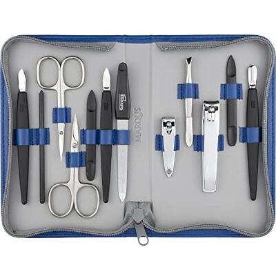 marQus Kit manucure Solingen 12 pièces kit ongle, coupe ongle, limes a ongles professionnelle, pince a epiler, repousse ongles, pousse cuticule, étui en simili-cuir de haute qualité - Publicité marQus Kit manucure Solingen 12 pièces kit ongle, coupe ongle, limes a ongles professionnelle, pince a epiler, repousse ongles, pousse cuticule, étui en simili-cuir de haute qualité - Publicité
