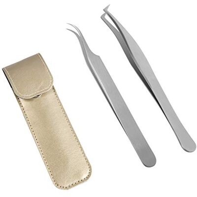 Lunamoon Pince Extension Cils Pince à épiler pour cils Extension à bouts Pointus droit et courbé Nipper 2pcs Professionnel en acier inoxydable Brucelles de précision Set (tweezers set03) - Publicité Lunamoon Pince Extension Cils Pince à épiler pour cils Extension à bouts Pointus droit et courbé Nipper 2pcs Professionnel en acier inoxydable Brucelles de précision Set (tweezers set03) - Publicité