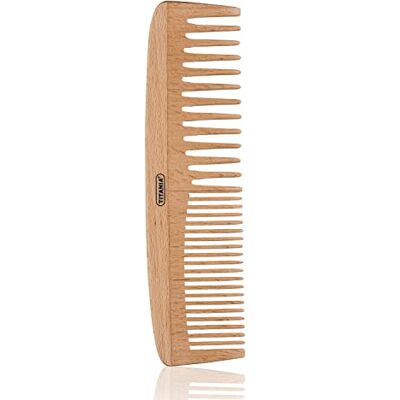TITANIA Peigne à mèches en bois 100 % naturel • Peigne à cheveux en bois • Peigne idéal pour les boucles et les cheveux normaux • Peigne en bois (18 cm) - Publicité TITANIA Peigne à mèches en bois 100 % naturel • Peigne à cheveux en bois • Peigne idéal pour les boucles et les cheveux normaux • Peigne en bois (18 cm) - Publicité