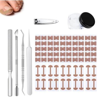 pclapora 120 Pièces Ongle Incarné Kit Patch Correcteur d'Ongles d'Orteils Coussinets de C Avec Outil pour Ongles Incarnés Kit de Soin des Pieds en Acier Inoxydable pour Paronychie - Publicité pclapora 120 Pièces Ongle Incarné Kit Patch Correcteur d'Ongles d'Orteils Coussinets de C Avec Outil pour Ongles Incarnés Kit de Soin des Pieds en Acier Inoxydable pour Paronychie - Publicité