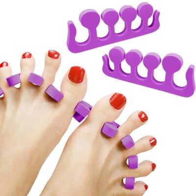 Powersell Lot de 2 séparateurs pour doigts des pieds, en mousse souple, éponge, pour vernis à ongles, nail art, séparés pour pédicure et manucure (violet) - Publicité Powersell Lot de 2 séparateurs pour doigts des pieds, en mousse souple, éponge, pour vernis à ongles, nail art, séparés pour pédicure et manucure (violet) - Publicité