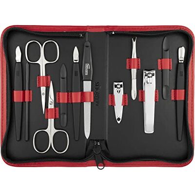 marQus Kit manucure Solingen 12 pièces kit ongle, coupe ongle, limes a ongles professionnelle, pince a epiler, repousse ongles, pousse cuticule, étui en simili-cuir de haute qualité - Publicité marQus Kit manucure Solingen 12 pièces kit ongle, coupe ongle, limes a ongles professionnelle, pince a epiler, repousse ongles, pousse cuticule, étui en simili-cuir de haute qualité - Publicité