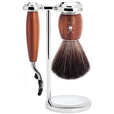 MÜHLE s21h331m3 Set de rasage MUHLE « VIVO », 3 pièces, manche du rasoir et monture du blaireau prunier, - Publicité MÜHLE s21h331m3 Set de rasage MUHLE « VIVO », 3 pièces, manche du rasoir et monture du blaireau prunier, - Publicité