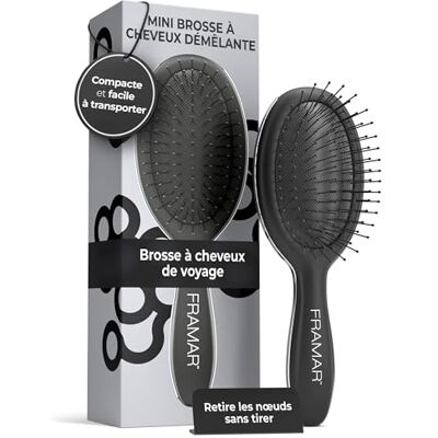 FRAMAR Mini Brosse Cheveux Petite Brosse a Cheveux, Brosse Noir Mat - Publicité FRAMAR Mini Brosse Cheveux Petite Brosse a Cheveux, Brosse Noir Mat - Publicité