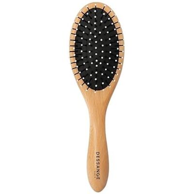 Dessange – Brosse à cheveux ovale – Bois & nylon – Lissage doux et brillance naturelle – Démêle sans tirer – Collection Bois Naturel - Publicité Dessange – Brosse à cheveux ovale – Bois & nylon – Lissage doux et brillance naturelle – Démêle sans tirer – Collection Bois Naturel - Publicité
