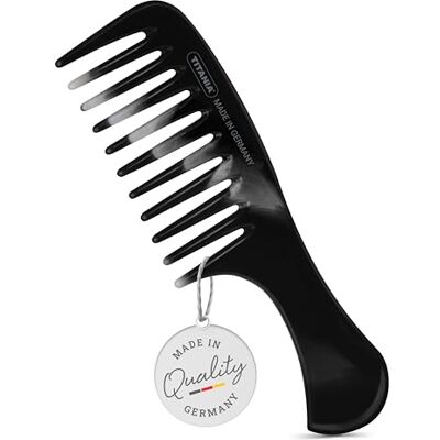 TITANIA Peigne à dents grossières avec poignée Peigne démêlant pour cheveux mouillés et secs Doux contre la casse des cheveux Design ergonomique, fabriqué en Allemagne - Publicité TITANIA Peigne à dents grossières avec poignée Peigne démêlant pour cheveux mouillés et secs Doux contre la casse des cheveux Design ergonomique, fabriqué en Allemagne - Publicité
