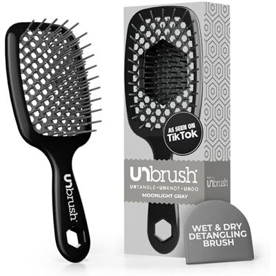 FHI Heat UNbrush Brosse Démêlante à Cheveux Secs ou Mouillés, Brosse à Cheveux Aérée, Brossage sans Douleur, Tous Types de Chevelure, Picots DuoFlex Antistatiques, Manche Léger, Gris Clair de Lune - Publicité FHI Heat UNbrush Brosse Démêlante à Cheveux Secs ou Mouillés, Brosse à Cheveux Aérée, Brossage sans Douleur, Tous Types de Chevelure, Picots DuoFlex Antistatiques, Manche Léger, Gris Clair de Lune - Publicité