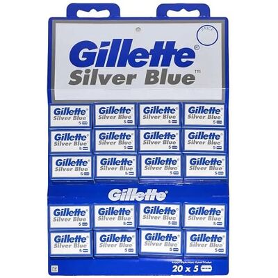 Gillette Silver Blue Lames de Rasoir, Pack de 100 Lames - Publicité Gillette Silver Blue Lames de Rasoir, Pack de 100 Lames - Publicité