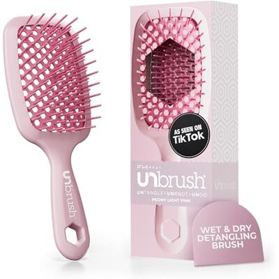 FHI Heat UNbrush Brosse Démêlante à Cheveux Secs ou Mouillés, Brosse à Cheveux Aérée, Brossage sans Douleur, Tous Types de Chevelure, Picots DuoFlex Antistatiques, Manche Léger, Rose Clair Pivoine - Publicité FHI Heat UNbrush Brosse Démêlante à Cheveux Secs ou Mouillés, Brosse à Cheveux Aérée, Brossage sans Douleur, Tous Types de Chevelure, Picots DuoFlex Antistatiques, Manche Léger, Rose Clair Pivoine - Publicité