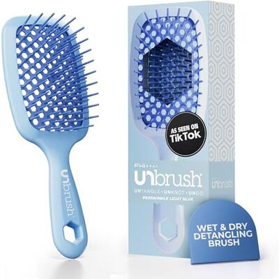 FHI Heat UNbrush Brosse Démêlante à Cheveux Secs ou Mouillés, Brosse à Cheveux Aérée, Brossage sans Douleur, Tous Types de Chevelure, Picots DuoFlex Antistatiques, Manche Léger, Bleu Pervenche Clair - Publicité FHI Heat UNbrush Brosse Démêlante à Cheveux Secs ou Mouillés, Brosse à Cheveux Aérée, Brossage sans Douleur, Tous Types de Chevelure, Picots DuoFlex Antistatiques, Manche Léger, Bleu Pervenche Clair - Publicité