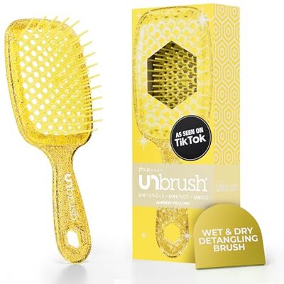 FHI Heat UNbrush Brosse Démêlante à Cheveux Secs ou Mouillés, Brosse à Cheveux Aérée, Brossage sans Douleur, Tous Types de Chevelure, Picots DuoFlex Antistatiques, Manche Léger, Jaune Ambre - Publicité FHI Heat UNbrush Brosse Démêlante à Cheveux Secs ou Mouillés, Brosse à Cheveux Aérée, Brossage sans Douleur, Tous Types de Chevelure, Picots DuoFlex Antistatiques, Manche Léger, Jaune Ambre - Publicité