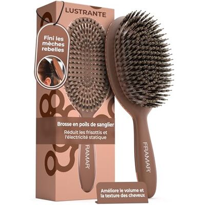 FRAMAR brosse en poils de sanglier souple brosse en poils de – chocolat - Publicité FRAMAR brosse en poils de sanglier souple brosse en poils de – chocolat - Publicité