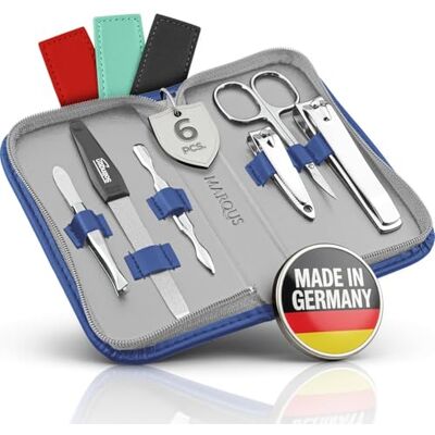marQus kit manucure Kit pedicure 6 pc. de Solingen Allemagne 2 Coupe ongle, lime a ongles, repousse cuticule, ciseaux ongles, pince à épiler, trousse manucure - Publicité marQus kit manucure Kit pedicure 6 pc. de Solingen Allemagne 2 Coupe ongle, lime a ongles, repousse cuticule, ciseaux ongles, pince à épiler, trousse manucure - Publicité