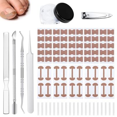 mobumeia Ongle Incarné Kit, 120pcs Kit Ongle Incarné Gros Orteil avec Autocollants à Ongles, Pousse-Ongles, Pince à Ongles, lime à Ongles, Punaise, Tubes en Plastique en C - Publicité mobumeia Ongle Incarné Kit, 120pcs Kit Ongle Incarné Gros Orteil avec Autocollants à Ongles, Pousse-Ongles, Pince à Ongles, lime à Ongles, Punaise, Tubes en Plastique en C - Publicité