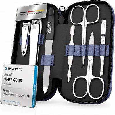 marQus kit manucure pedicure 7 pc. de Solingen kit manucure professionnelle en simili-cuir synthétique, 2 coupe ongle, lime a ongles Solingen, pince à épiler, 2 ciseaux, pousse-cuticule - Publicité marQus kit manucure pedicure 7 pc. de Solingen kit manucure professionnelle en simili-cuir synthétique, 2 coupe ongle, lime a ongles Solingen, pince à épiler, 2 ciseaux, pousse-cuticule - Publicité