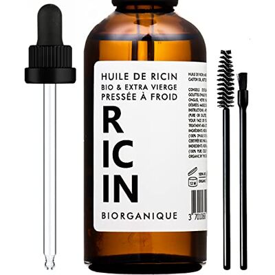 Biorganique Huile de Ricin 100% Bio, Pure et Naturelle 100 ml Soin pour Cheveux, Cils, Ongles, Peau. Publicité Biorganique Huile de Ricin 100% Bio, Pure et Naturelle 100 ml Soin pour Cheveux, Cils, Ongles, Peau. Publicité