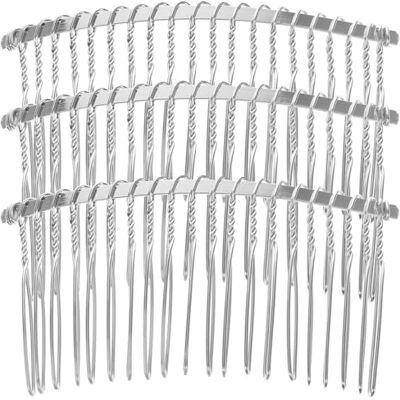 FRCOLOR 3Pcs 7.8 cm 20 Dents Fantaisie DIY Métal Fil Cheveux Clip Peigne Nuptiale De Mariage Voile Peigne Femmes ( ) - Publicité FRCOLOR 3Pcs 7.8 cm 20 Dents Fantaisie DIY Métal Fil Cheveux Clip Peigne Nuptiale De Mariage Voile Peigne Femmes ( ) - Publicité