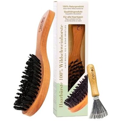 remos professional body care REMOS Brosse à cheveux poils de sanglier en bois de poirier avec manche large - Publicité remos professional body care REMOS Brosse à cheveux poils de sanglier en bois de poirier avec manche large - Publicité