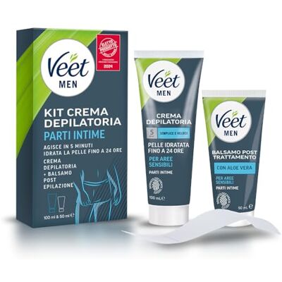 Kit Veet Men - Crème Dépilatoire et Baume pour Zones Intimes - Soins Hommes - Publicité Kit Veet Men - Crème Dépilatoire et Baume pour Zones Intimes - Soins Hommes - Publicité