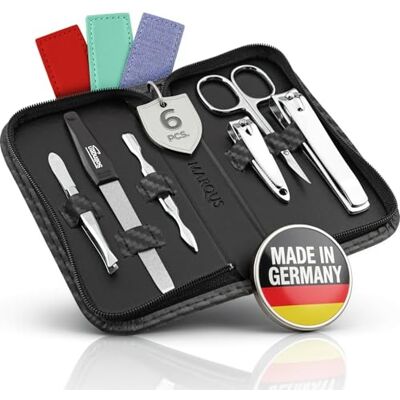 marQus Kit Manucure et Pédicure 6 Pièces de Solingen Allemagne Coupe-Ongles, Lime, Repousse-Cuticule, Ciseaux, Pince à Épiler - Publicité marQus Kit Manucure et Pédicure 6 Pièces de Solingen Allemagne Coupe-Ongles, Lime, Repousse-Cuticule, Ciseaux, Pince à Épiler - Publicité