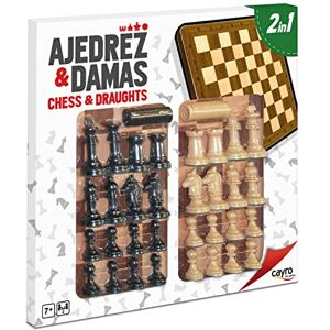 Cayro Échecs et Dames + 5 Ans Plateau en Bois Jeu de Société Double Classique Enfants et Adultes avec 48 pièces en 2 Couleurs pour 2 Joueurs - Publicité