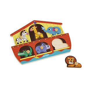 Janod J07062 Wooden Tenon Puzzles 6 pieces, Noah's Ark - Publicité