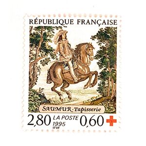 Timbre France 1995. Authentique Timbre de France de Collection Neuf. N° 2946, Croix Rouge. Art : Tappisserie de Saumur, Cheval . par des Livres Express - Publicité