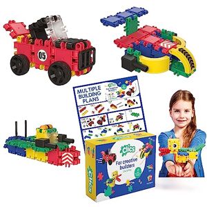 Clics Jouets de Construction pour Les Enfants à partir de 3 Ans, Jouets éducatifs créatifs dans Un Ensemble de 69 pièces, Blocs de Construction pour Filles et garçons, Jouets Montessori STEM, - Publicité