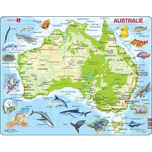 Larsen A31 Carte Physique de l'Australie, édition Néerlandais, Puzzle Cadre avec de 65 pièces - Publicité Larsen A31 Carte Physique de l'Australie, édition Néerlandais, Puzzle Cadre avec de 65 pièces - Publicité
