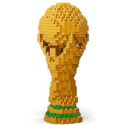 Atomic Figurine à Assembler avec des Blocs Miniatures. Coupe du Monde de Foot. Trophée de la Coupe du Monde de Football. Publicité Atomic Figurine à Assembler avec des Blocs Miniatures. Coupe du Monde de Foot. Trophée de la Coupe du Monde de Football. Publicité