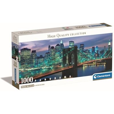 Clementoni Puzzle Panorama New York Brooklyn Bridge pour Adultes 1000 Pièces 98x33 cm Collection Impression Haute Définition Découpe Précise Matières Recyclées Poster Inclus - Publicité Clementoni Puzzle Panorama New York Brooklyn Bridge pour Adultes 1000 Pièces 98x33 cm Collection Impression Haute Définition Découpe Précise Matières Recyclées Poster Inclus - Publicité