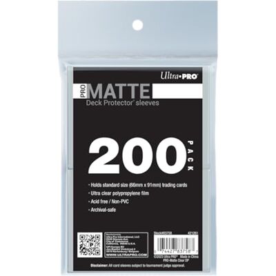 Ultra Pro Protège-cartes standard transparent PRO-Matte 200 ct pour protéger et stocker des cartes à collectionner, des cartes de sport, MTG, D&D, dimensionnées pour s'adapter aux cartes de taille - Publicité Ultra Pro Protège-cartes standard transparent PRO-Matte 200 ct pour protéger et stocker des cartes à collectionner, des cartes de sport, MTG, D&D, dimensionnées pour s'adapter aux cartes de taille - Publicité