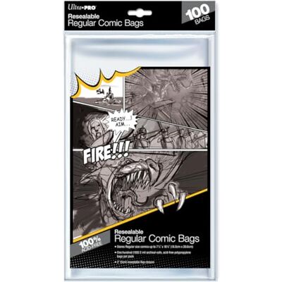 Ultra Pro Sacs de bande dessinée refermables de taille standard 7-1/8" x 10-1/2 - Publicité Ultra Pro Sacs de bande dessinée refermables de taille standard 7-1/8" x 10-1/2 - Publicité