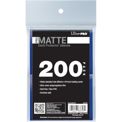 Ultra Pro Protège-cartes standard Pro mat bleu 200 ct pour protéger et stocker des cartes à collectionner, des cartes de sport, MTG, D&D, dimensionnées pour s'adapter aux cartes de taille standard - Publicité Ultra Pro Protège-cartes standard Pro mat bleu 200 ct pour protéger et stocker des cartes à collectionner, des cartes de sport, MTG, D&D, dimensionnées pour s'adapter aux cartes de taille standard - Publicité