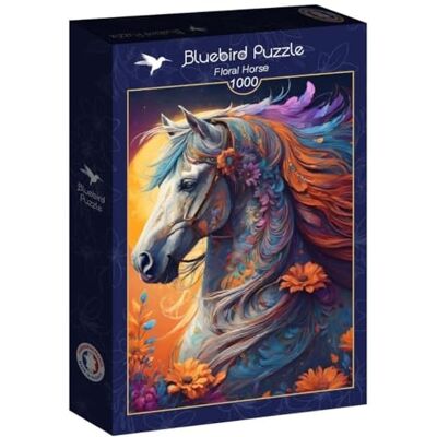 Bluebird Puzzle Floral Horse Puzzle 1000 Pièces Cheval et Fleurs par Nuit de Pleine Lune Fabriqué en France - Publicité Bluebird Puzzle Floral Horse Puzzle 1000 Pièces Cheval et Fleurs par Nuit de Pleine Lune Fabriqué en France - Publicité