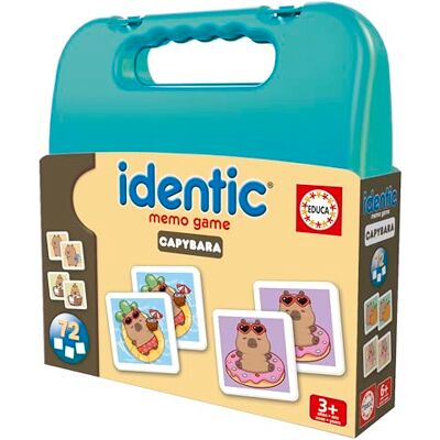 Educa Identic Capybaras. Jeu de mémoire éducatif pour bébés Trouve Les Paires Développe la Perception visuelle, l'attention et la mémoire. À partir de 3 Ans (20608) - Publicité Educa Identic Capybaras. Jeu de mémoire éducatif pour bébés Trouve Les Paires Développe la Perception visuelle, l'attention et la mémoire. À partir de 3 Ans (20608) - Publicité