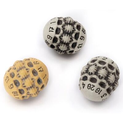 Lynx - D20 - Ensemble de trois - Skull & Bone - Ensemble de dés - Publicité Lynx - D20 - Ensemble de trois - Skull & Bone - Ensemble de dés - Publicité