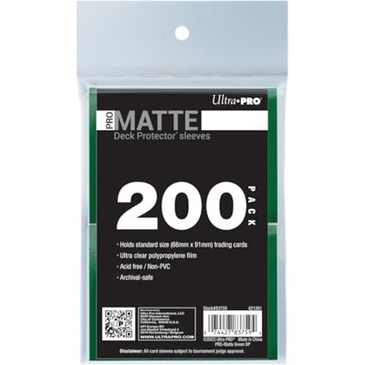 Ultra Pro Protège-cartes standard Pro Matte 200 ct vert Protège et stocke les cartes à collectionner, cartes de sport, MTG, D&D, dimensionnées pour s'adapter aux cartes de taille standard, - Publicité Ultra Pro Protège-cartes standard Pro Matte 200 ct vert Protège et stocke les cartes à collectionner, cartes de sport, MTG, D&D, dimensionnées pour s'adapter aux cartes de taille standard, - Publicité