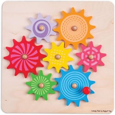 Bigjigs Toys Puzzle d’Engrenages et de Roues en Bois Puzzle éducatif d’Apprentissage - Publicité Bigjigs Toys Puzzle d’Engrenages et de Roues en Bois Puzzle éducatif d’Apprentissage - Publicité
