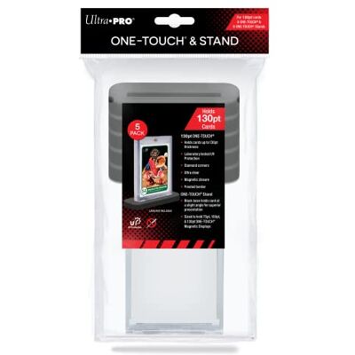 Ultra Pro Lot de 5 supports UV One Touch & Stands 130PT Excellent présentoir pour cartes à collectionner ou de sport pour montrer votre One Touch à vos amis et votre famille - Publicité Ultra Pro Lot de 5 supports UV One Touch & Stands 130PT Excellent présentoir pour cartes à collectionner ou de sport pour montrer votre One Touch à vos amis et votre famille - Publicité