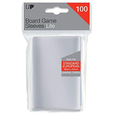 Ultra Pro UP Lite Standard European Board Game Sleeve 59 mm x 92 mm (100 Manches) - Publicité Ultra Pro UP Lite Standard European Board Game Sleeve 59 mm x 92 mm (100 Manches) - Publicité
