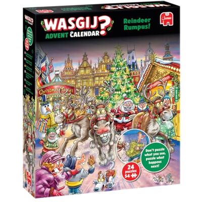 Wasgij Christmas Calendrier de l’Avent les Rênes Sont Lâchées Puzzle Adulte Humoristique Cadeau Noël 24 Puzzles de 54 Pièces Utiliser Votre Imagination pour Reconstituer l'Image Jumbo - Publicité Wasgij Christmas Calendrier de l’Avent les Rênes Sont Lâchées Puzzle Adulte Humoristique Cadeau Noël 24 Puzzles de 54 Pièces Utiliser Votre Imagination pour Reconstituer l'Image Jumbo - Publicité
