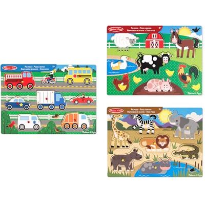 Melissa & Doug - 3 planchettes à chevilles - Animaux de la ferme - Jouet en bois - Publicité Melissa & Doug - 3 planchettes à chevilles - Animaux de la ferme - Jouet en bois - Publicité