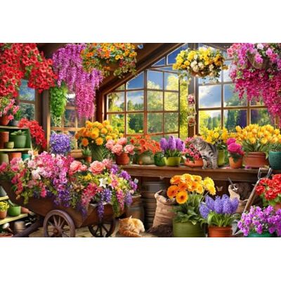 Bluebird Puzzle La Cabane de Rempotage, Puzzle 1000 Pièces Mille Fleurs et Petits Chats Fabriqué en France - Publicité Bluebird Puzzle La Cabane de Rempotage, Puzzle 1000 Pièces Mille Fleurs et Petits Chats Fabriqué en France - Publicité