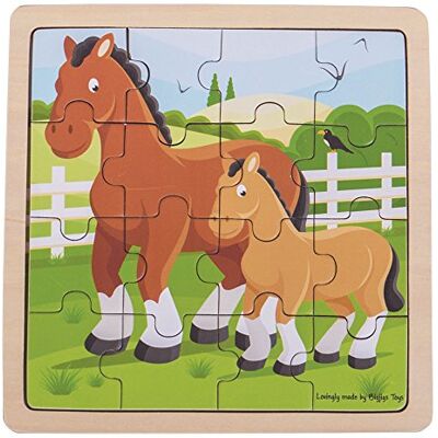 Bigjigs Toys Puzzle Jument et Poulain - Publicité Bigjigs Toys Puzzle Jument et Poulain - Publicité