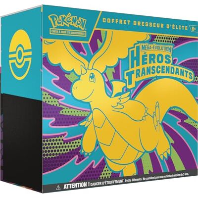 Pokémon : Coffret Dresseur d’élite Méga-Évolution – Héros Transcendants (1 Carte Promo entièrement illustrée, 9 boosters et des Accessoires de Jeu Premium) - Publicité Pokémon : Coffret Dresseur d’élite Méga-Évolution – Héros Transcendants (1 Carte Promo entièrement illustrée, 9 boosters et des Accessoires de Jeu Premium) - Publicité